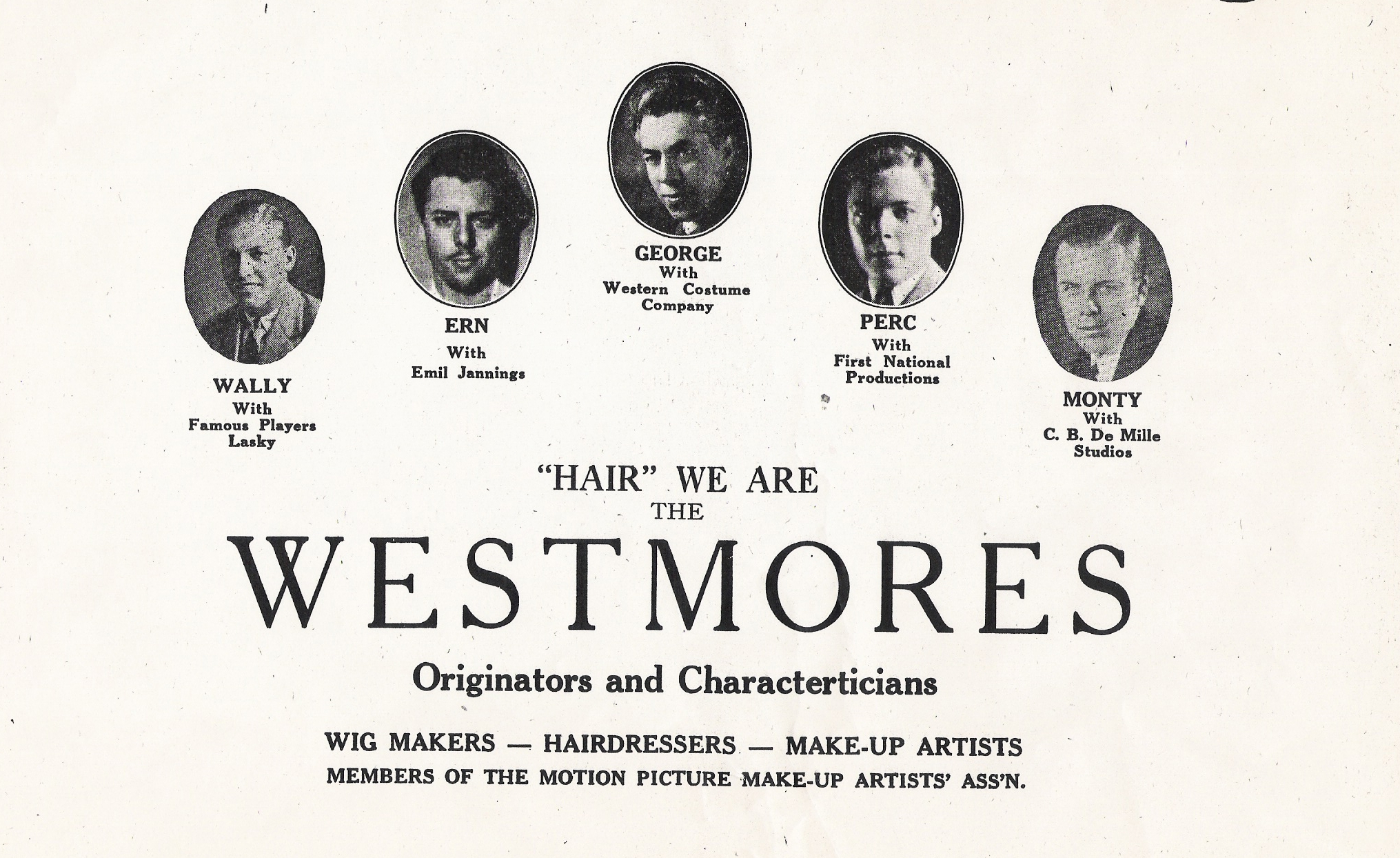 George Westmore and sons all makeup artists